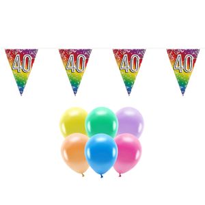 Boland Party 40e jaar verjaardag feest versieringen - Ballonnen en vlaggetjes