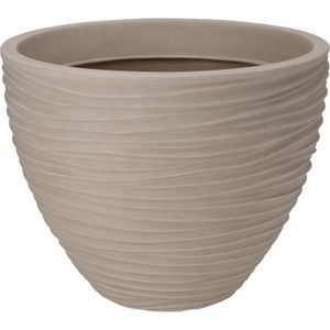 Plantenpot/bloempot Dunes - Tuin - stevig kunststof - beige/zand - D40 x H31 cm