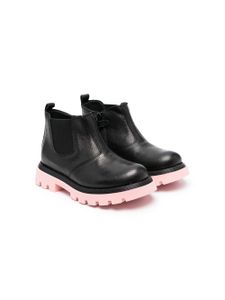 Gallucci Kids bottines en cuir à semelle contrastante - Noir