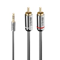 Lindy 35337 audio kabel 10 m 3.5mm 2 x RCA Antraciet