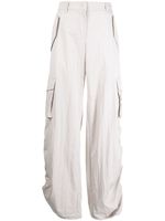 System drawstring wide-leg trousers - Marron - thumbnail