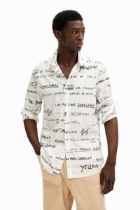 Langarmshirt met letters - WHITE - L