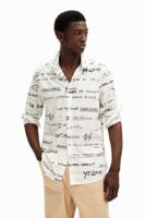 Langarmshirt met letters - WHITE - L - thumbnail