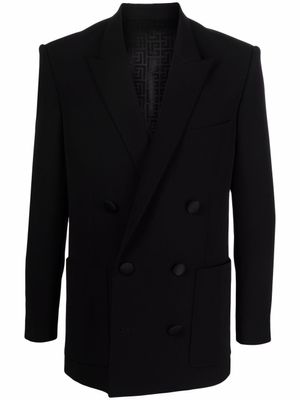 Balmain blazer croisé à revers pointus - Noir