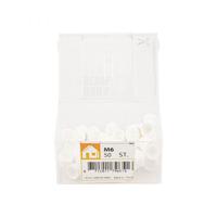 Afdekkap moer M6 wit kunststof kuip 50 st.