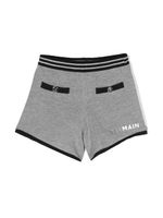 Balmain Kids short en laine à logo imprimé - Gris