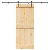 Schuifdeur met beslag 85x210 cm massief grenenhout