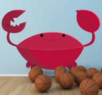 Sticker kinderen vrolijke krab