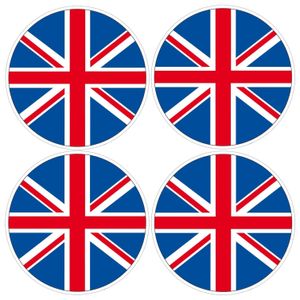 Set van 4x stuks UK Great Britain vlag/Union Jack hangdecoratie 28 cm