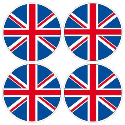 Set van 4x stuks UK Great Britain vlag/Union Jack hangdecoratie 28 cm