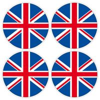 Set van 4x stuks UK Great Britain vlag/Union Jack hangdecoratie 28 cm