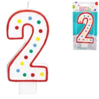 Amscan taartkaars cijfer 2 wit 13 cm | 24 stuks