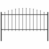 VidaXL Tuinhek met speren bovenkant (0,5-0,75)x1,7 m staal zwart