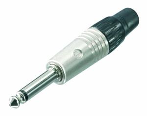 Neutrik NP2CVERNICKELT Jackplug 6.35 mm Stekker, recht Aantal polen: 2 Mono Zilver 1 stuk(s)