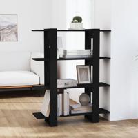 Boekenkast/kamerscherm 100x30x123,5 cm zwart