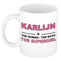 Karlijn The woman, The myth the supergirl cadeau koffie mok / thee beker 300 ml