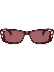 Swarovski lunettes de soleil à monture rectangulaire - Rouge