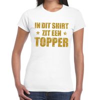 In dit shirt zit een Topper glitter tekst t-shirt wit dames - thumbnail