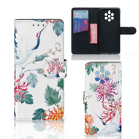 Nokia 9 PureView Telefoonhoesje met Pasjes Bird Flowers - thumbnail