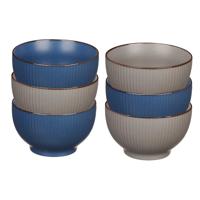 Kommetjes/serveer schaaltjes - 6x stuks - Mistique - porselein - D14 x H8 cm - 2 kleuren