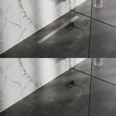 Brauer Douchegoot - 100x7x6.7cm - ondiepe vloerflens - zijuitloop - tegelinlegrooster omkeerbaar - RVS DR-MRF100NG