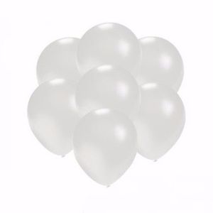 Zak met 50 kleine metallic witte helium ballonnen