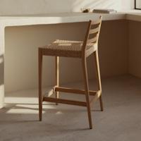 Kave Home Barkruk 'Analy' Eiken, kleur Naturel (zithoogte 65cm)