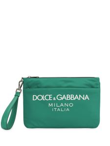 Dolce & Gabbana logo-print clutch bag - Vert