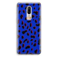 Blue Leopard: OnePlus 6 Transparant Hoesje