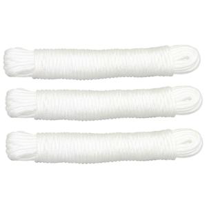 AMIG Touw - 3x - 25 meter - D3mm - polypropyleen - 50 kg - wit - waslijn - tuin