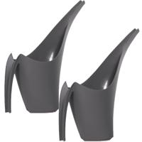 Prosperplast Gieter - 2x - kunststof - antraciet - 1,5 liter