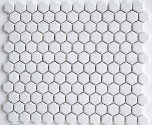 Porcelain Vintage White Matt mozaiek hexagon 23x26 mm wit mat