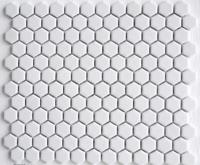 Porcelain Vintage White Matt mozaiek hexagon 23x26 mm wit mat