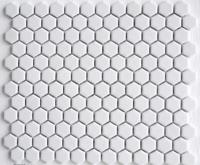 Porcelain Vintage White Matt mozaiek hexagon 23x26 mm wit mat - thumbnail