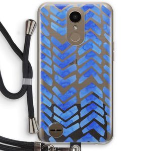 Blauwe pijlen: LG K10 (2017) Transparant Hoesje met koord