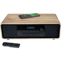 Bluetooth microsysteem - THOMSON - Hout/Zwart - FM Radio/DAB+/CD/MP3/USB/Inductie, 75W, LCD display, Afstandsbediening, Voeding. 230V