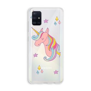 Roze eenhoorn: Galaxy A51 4G Transparant Hoesje