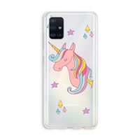 Roze eenhoorn: Galaxy A51 4G Transparant Hoesje