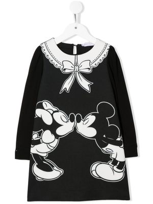 Monnalisa robe évasée à imprimé graphique - Noir