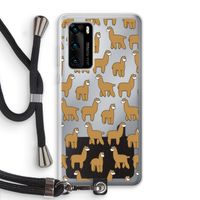Alpacas: Huawei P40 Transparant Hoesje met koord