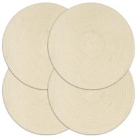 VidaXL Placemats 4 st rond 38 cm katoen natuurlijk