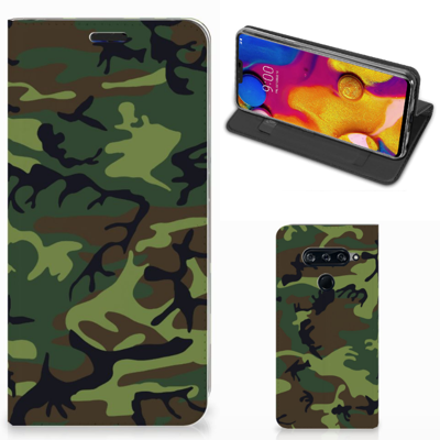 LG V40 Thinq | Hoesje met Magneet | Army Dark