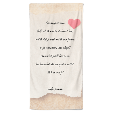 Valentijn handdoek Aan mijn vrouw - Pillow Buddies