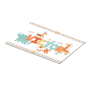 Kinder placemat Jungle-kinderdieren met aanpasbare naam