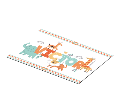 Kinder placemat Jungle-kinderdieren met aanpasbare naam