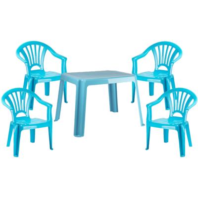 Plasticforte kinder meubels set - tafel met 4 stoelen - licht blauw