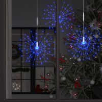 VidaXL 10 st Kerstverlichting vuurwerk 1400 LED&apos;s buiten 20 cm blauw