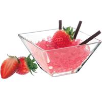 Amuse serveerschaaltje vierkant - 5x - van glas - 10 x 10 cm - 300 ml - Saus - Hapjes - transparant