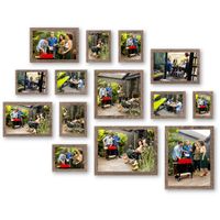 HAES DECO - Collage set 14 houten fotolijsten Paris bruin - SP001905-14 - thumbnail