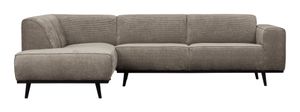 BePureHome Hoekbank 'Statement' Links, Rib, kleur Clay
